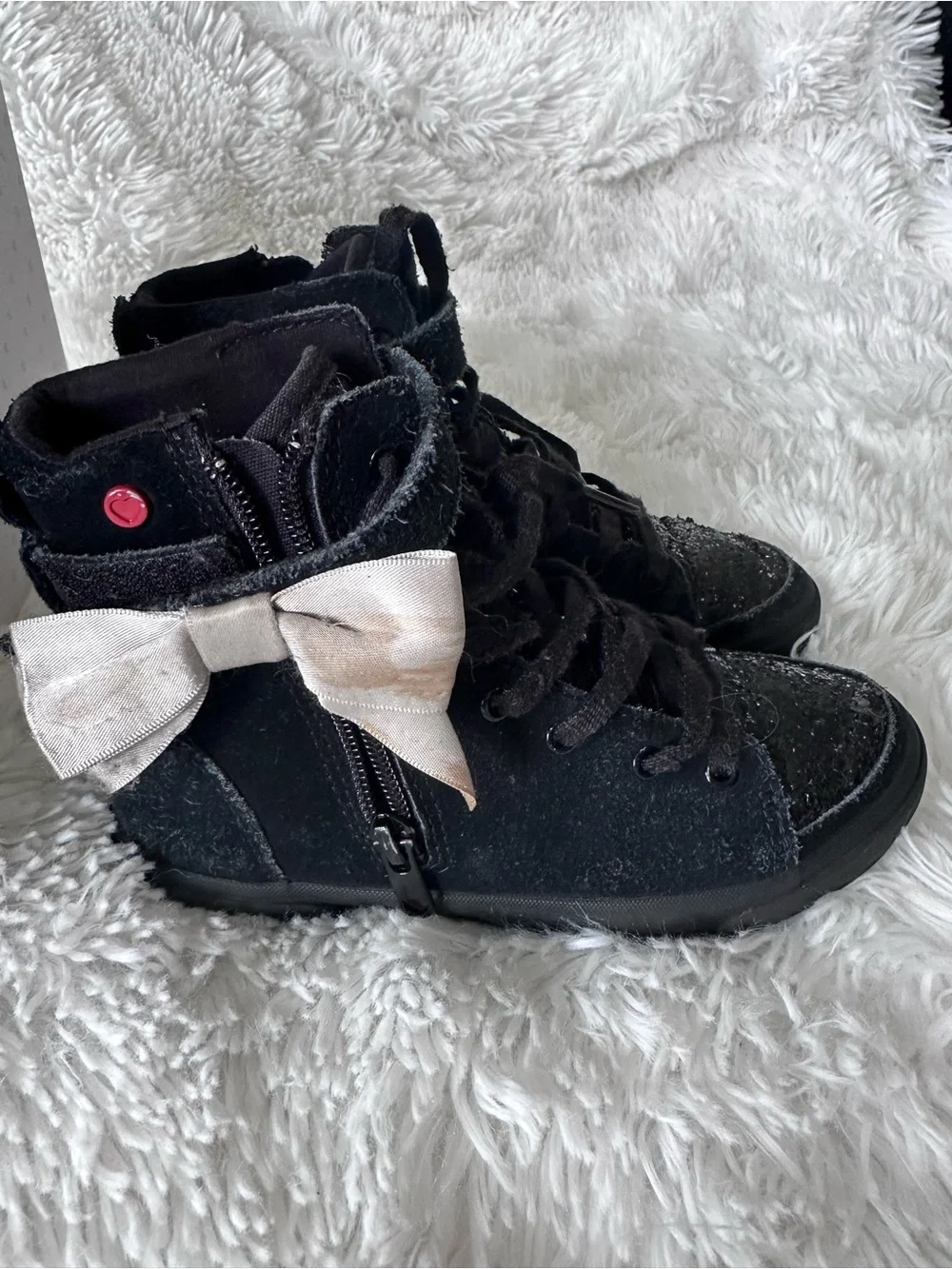 UGG J I Heart Hi Top Glitter Black Sneakers size 13